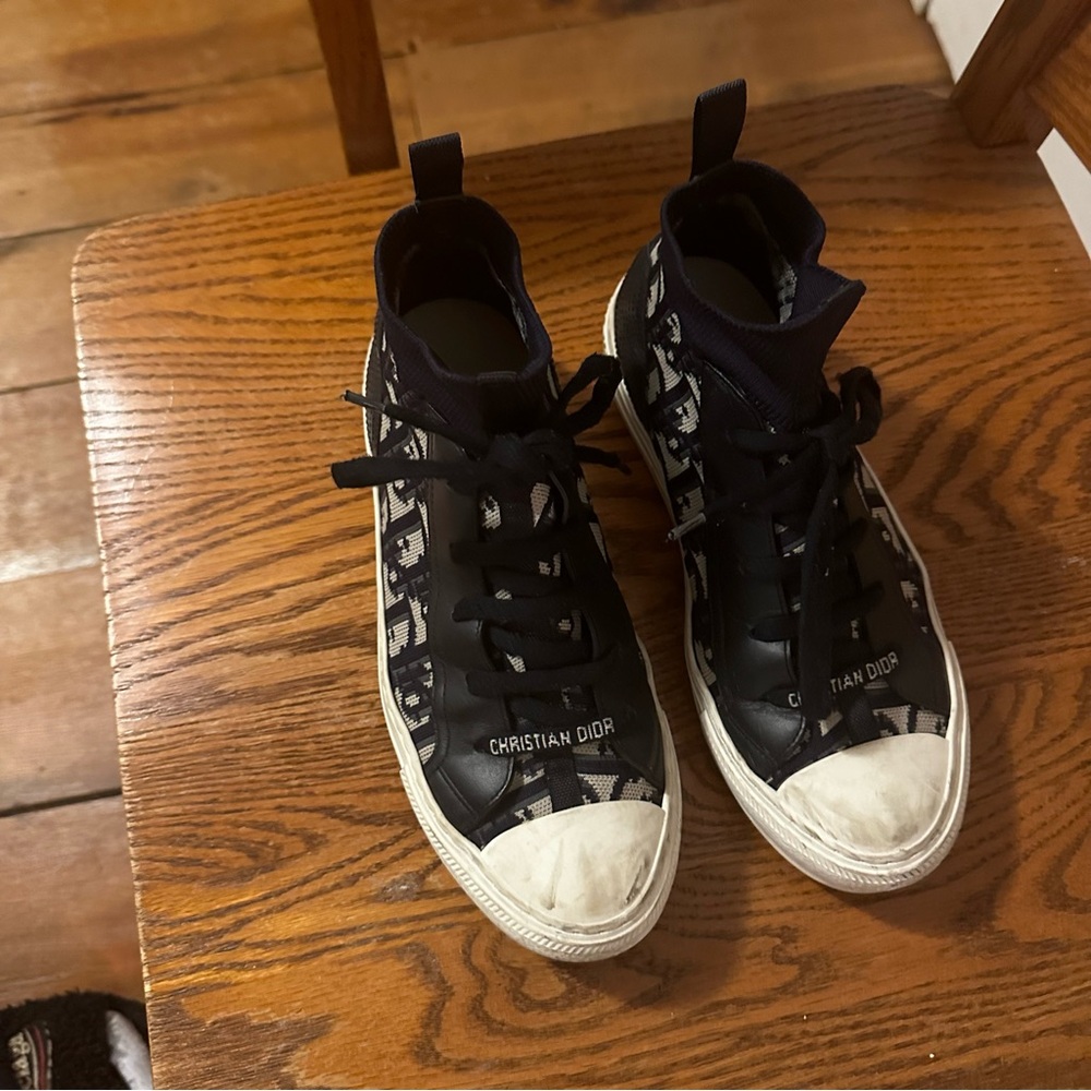 Dior Black and White High-Top Sneakers